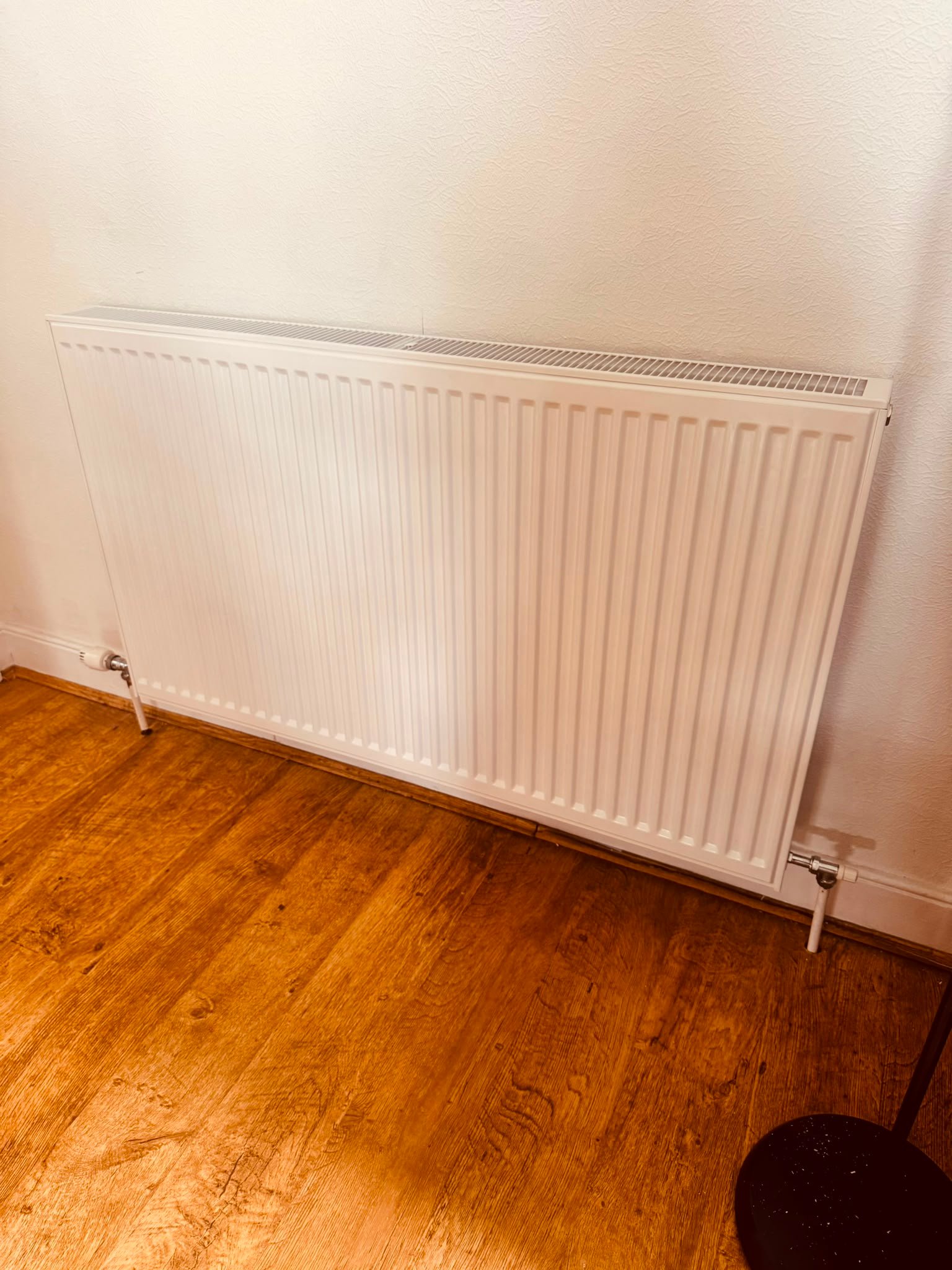 New radiator after heating system upgrade