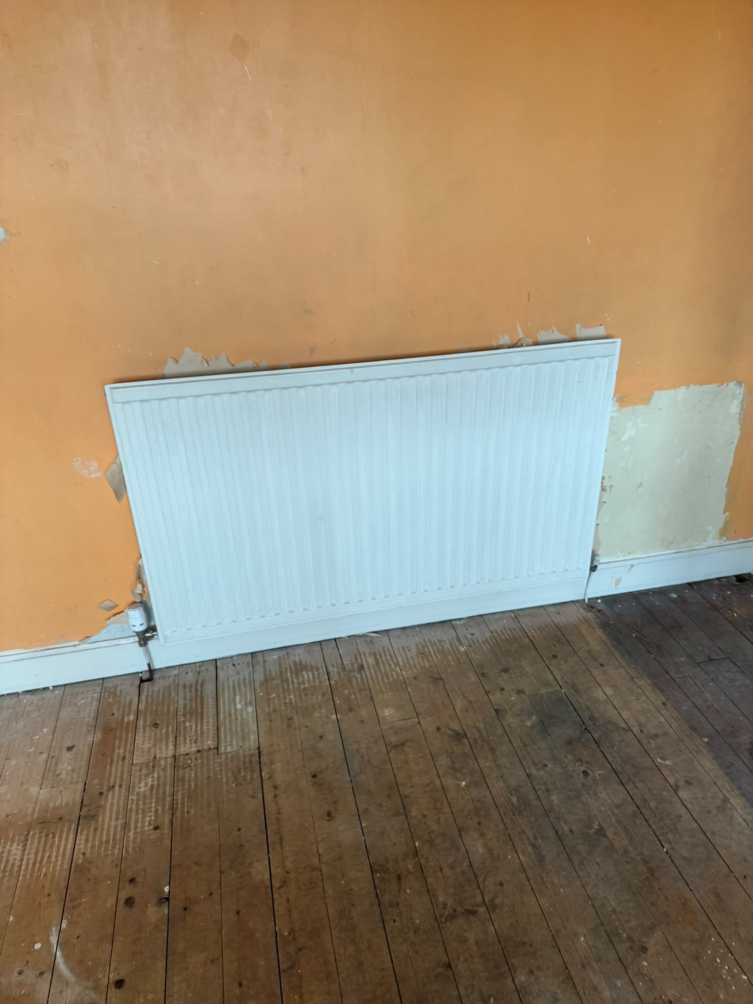 Existing radiator before heating upgrade